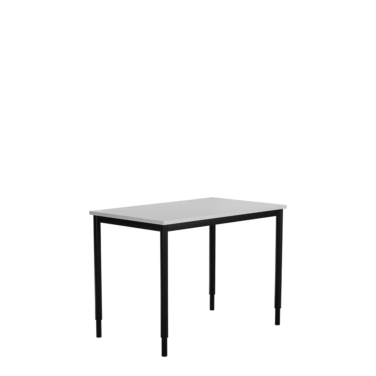 Bord, 800 x 800mm, ljusgrå laminat/svart