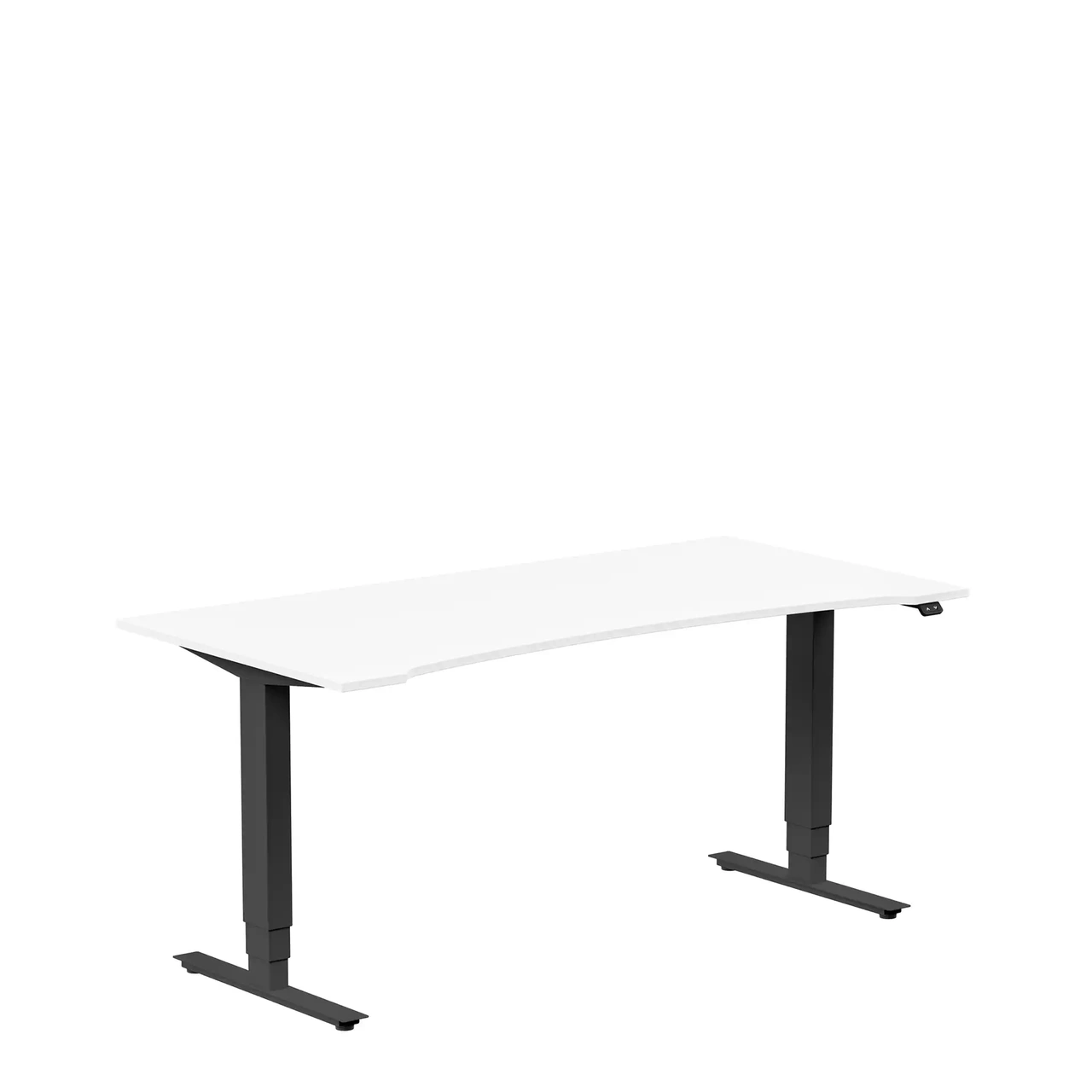 Höj och sänkbart skrivbord, 1600x800mm, uttag vit/svart