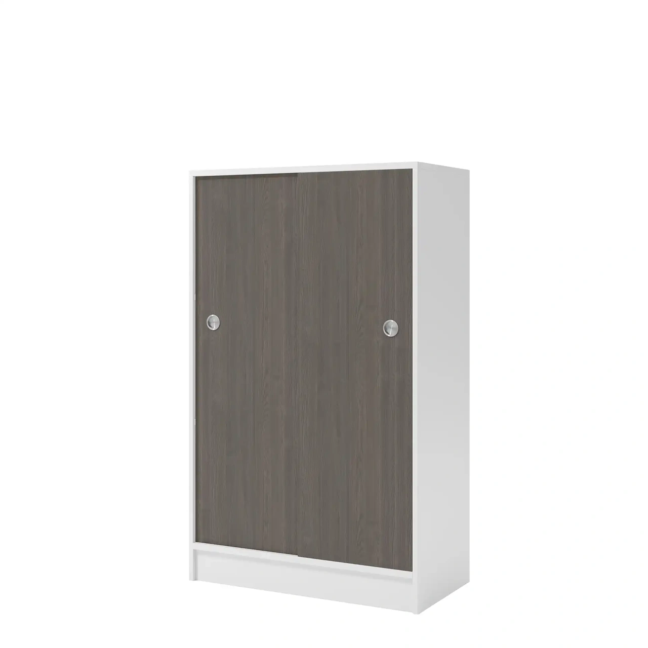 Skåp med skjutdörrar, vit/mörk ask, 805 x 1325mm