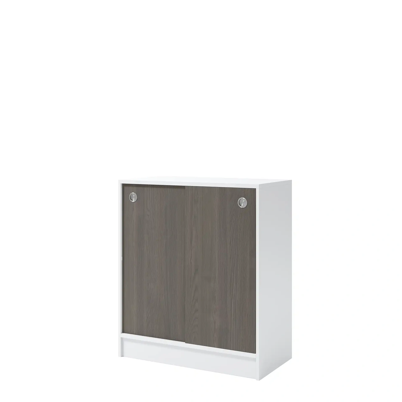 Skåp med skjutdörrar vit/mörk ask, 805 x 925mm