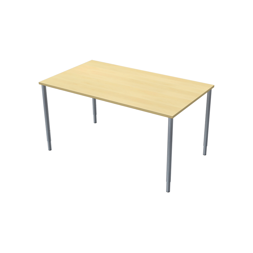 Bord, 1400 x 800mm, björklaminat/silver