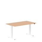 Höj och sänkbart skrivbord, 1400x800mm, bok/vit