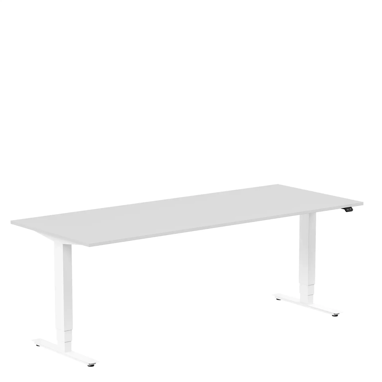 Höj och sänkbart skrivbord, 2000x800mm, ljusgrå/vit