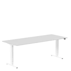 Höj och sänkbart skrivbord, 2000x800mm, ljusgrå/vit
