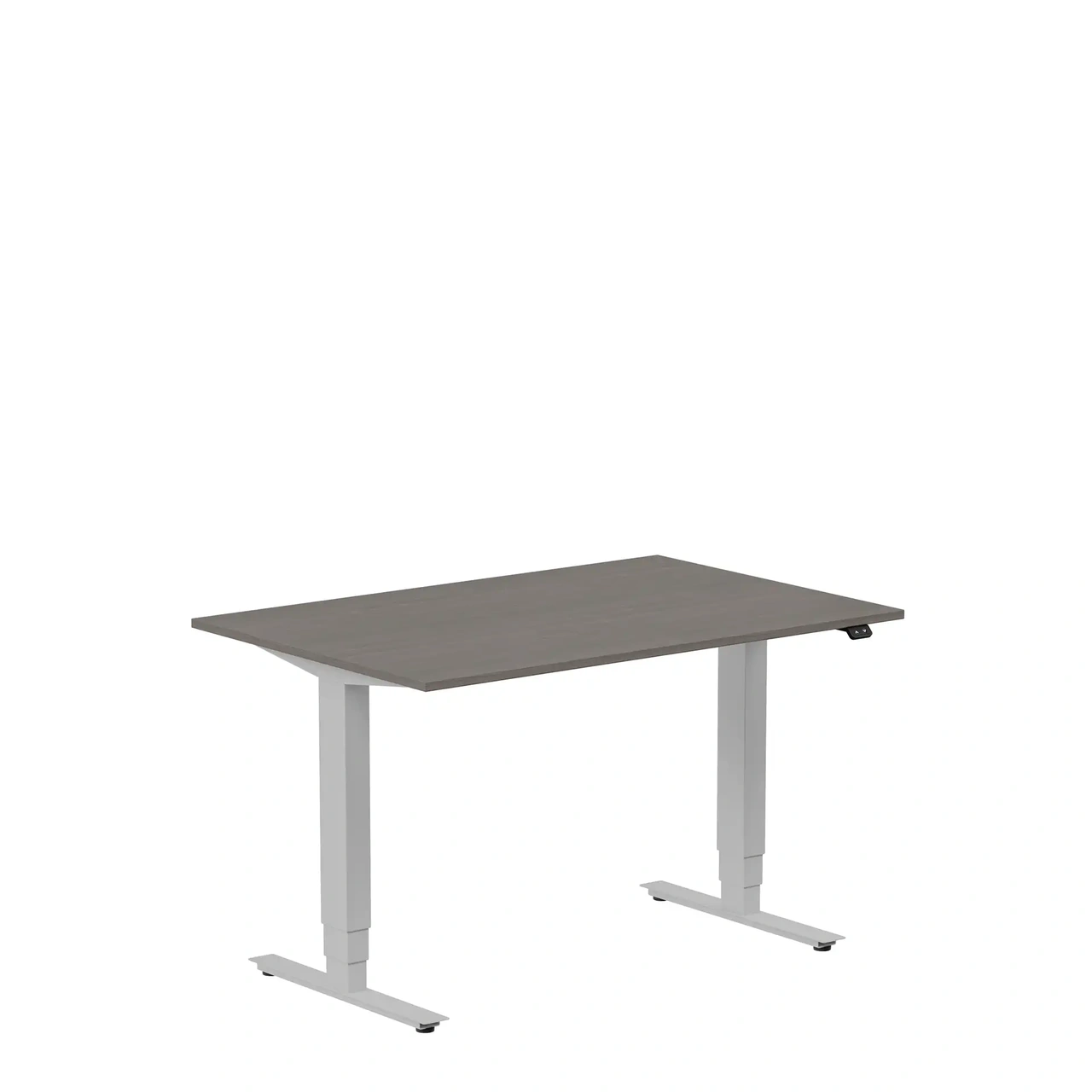 Höj och sänkbart skrivbord, 1200x600mm, mörk ask/silver