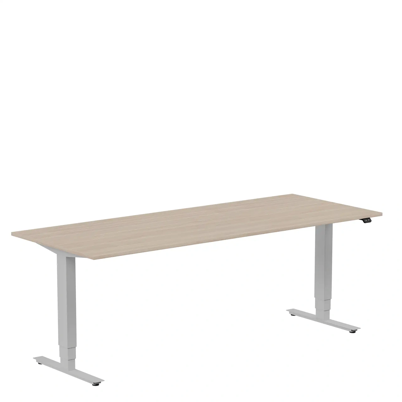 Höj och sänkbart skrivbord, 2000x800mm, vit ask/silver