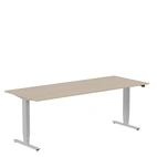 Höj och sänkbart skrivbord, 2000x800mm, vit ask/silver