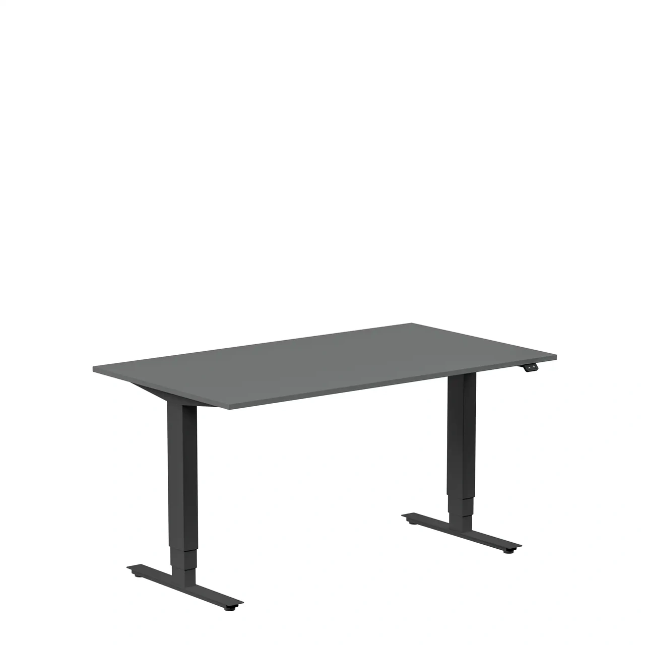 Höj och sänkbart skrivbord, 1400x800mm, mörkgrå/svart