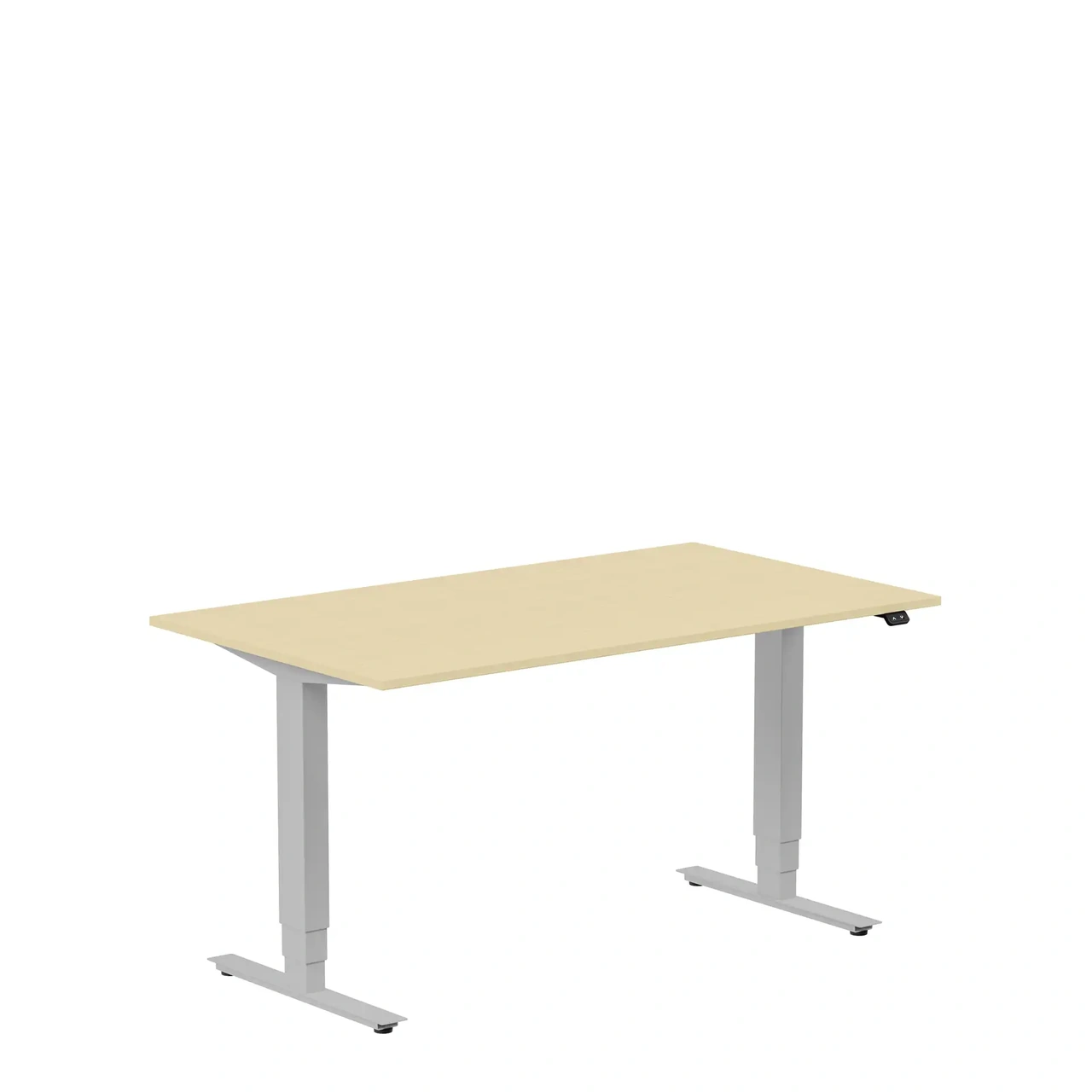 Höj och sänkbart skrivbord, 1400x800mm, björk/silver