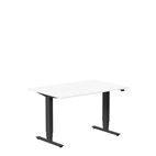 Höj och sänkbart skrivbord, 1200x800mm, vit/svart