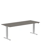 Höj och sänkbart skrivbord, 2000x800mm, mörk ask/silver