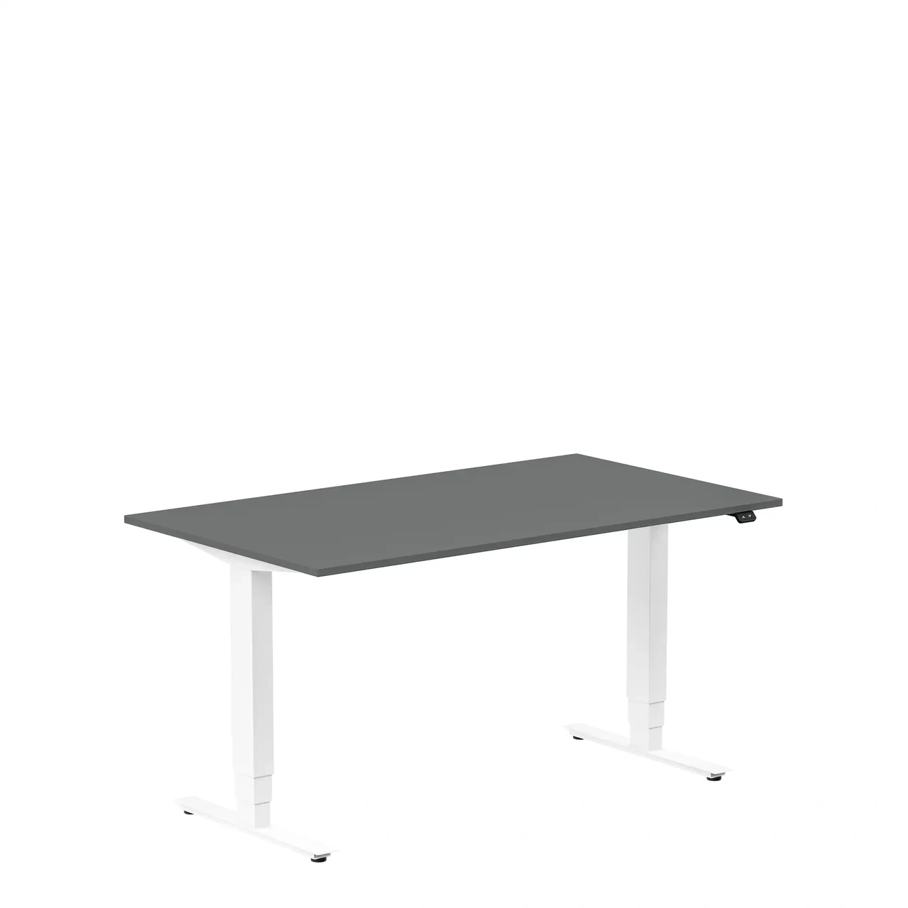 Höj och sänkbart skrivbord, 1400x800mm, mörkgrå/vit