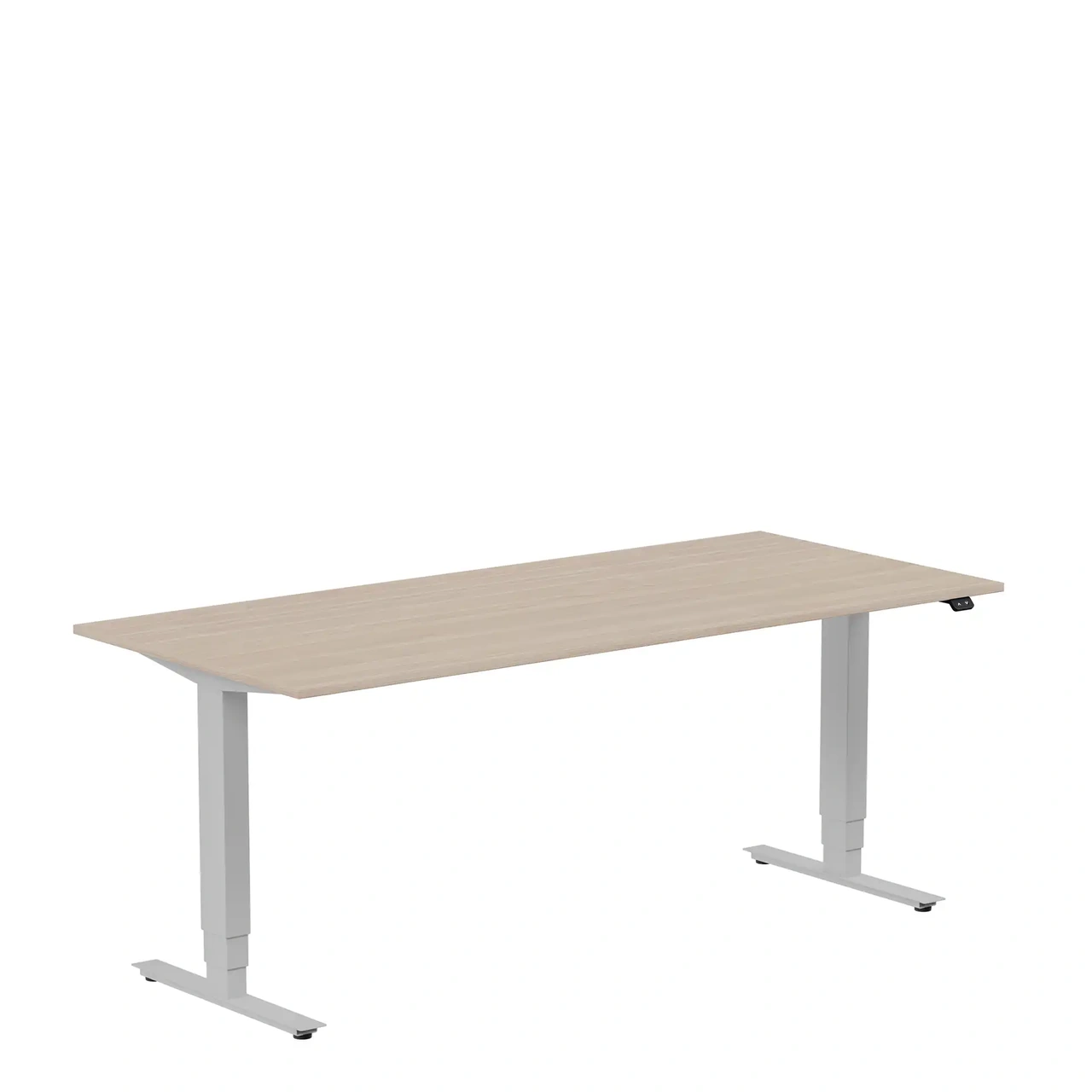 Höj och sänkbart skrivbord, 1800x800mm, vit ask/silver