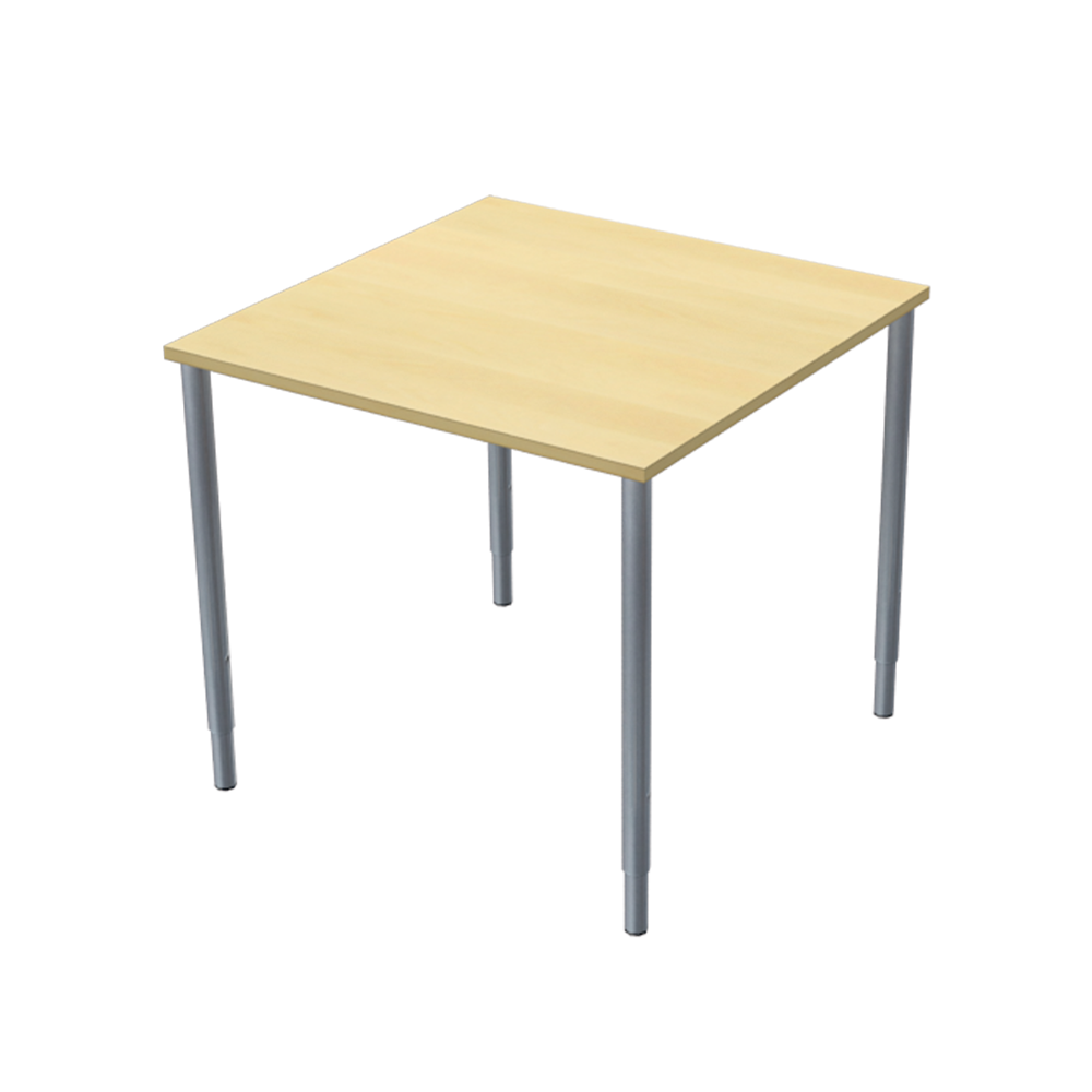 Bord, 800 x 800mm, björklaminat/silver