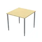 Bord, 800 x 800mm, björklaminat/silver