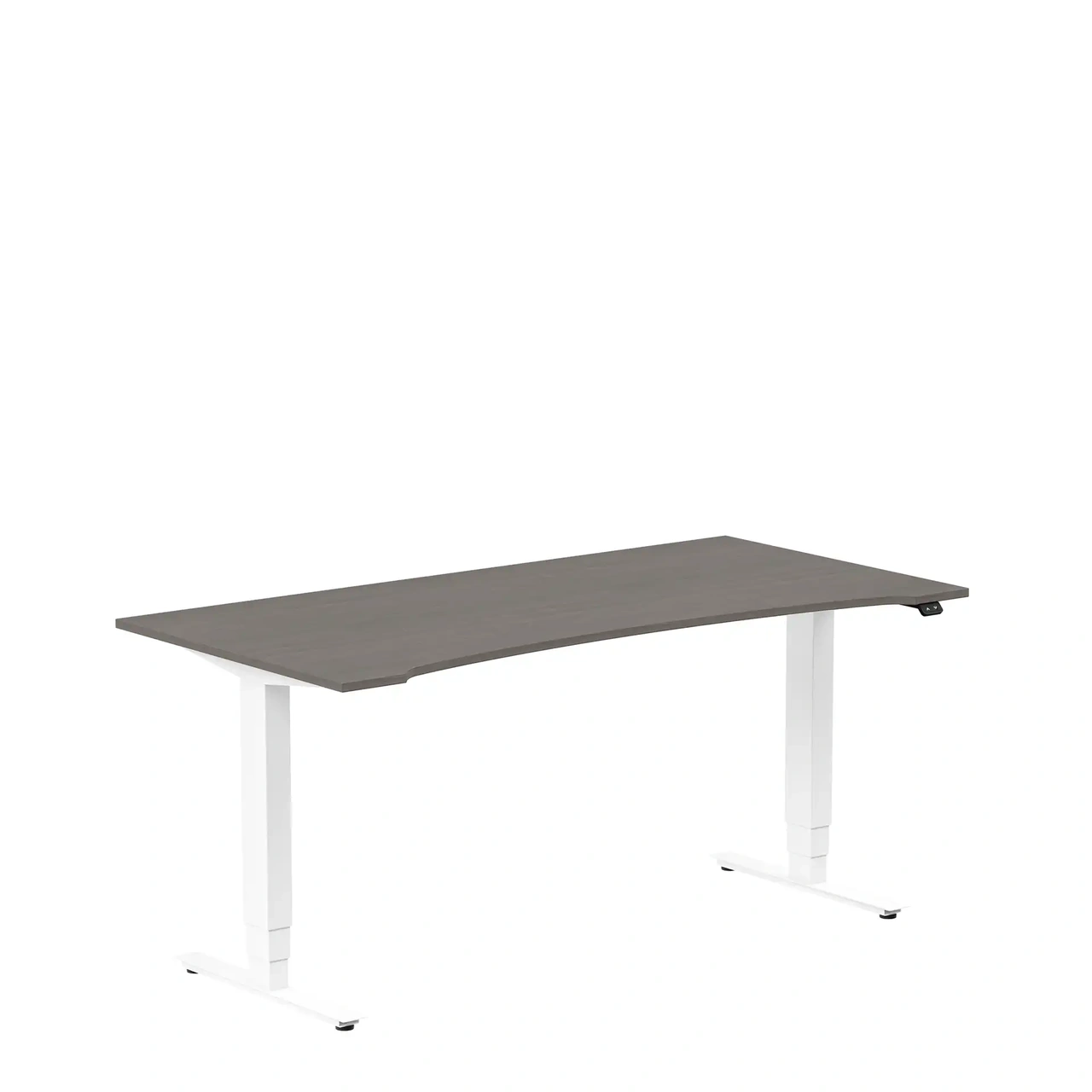 Höj och sänkbart skrivbord 1600x800mm uttag mörk ask/vit