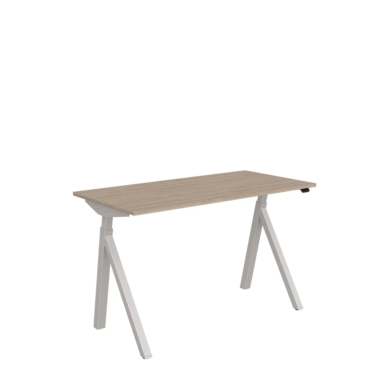Höj och sänkbart skrivbord, El, 1200x600 vit ask/silver