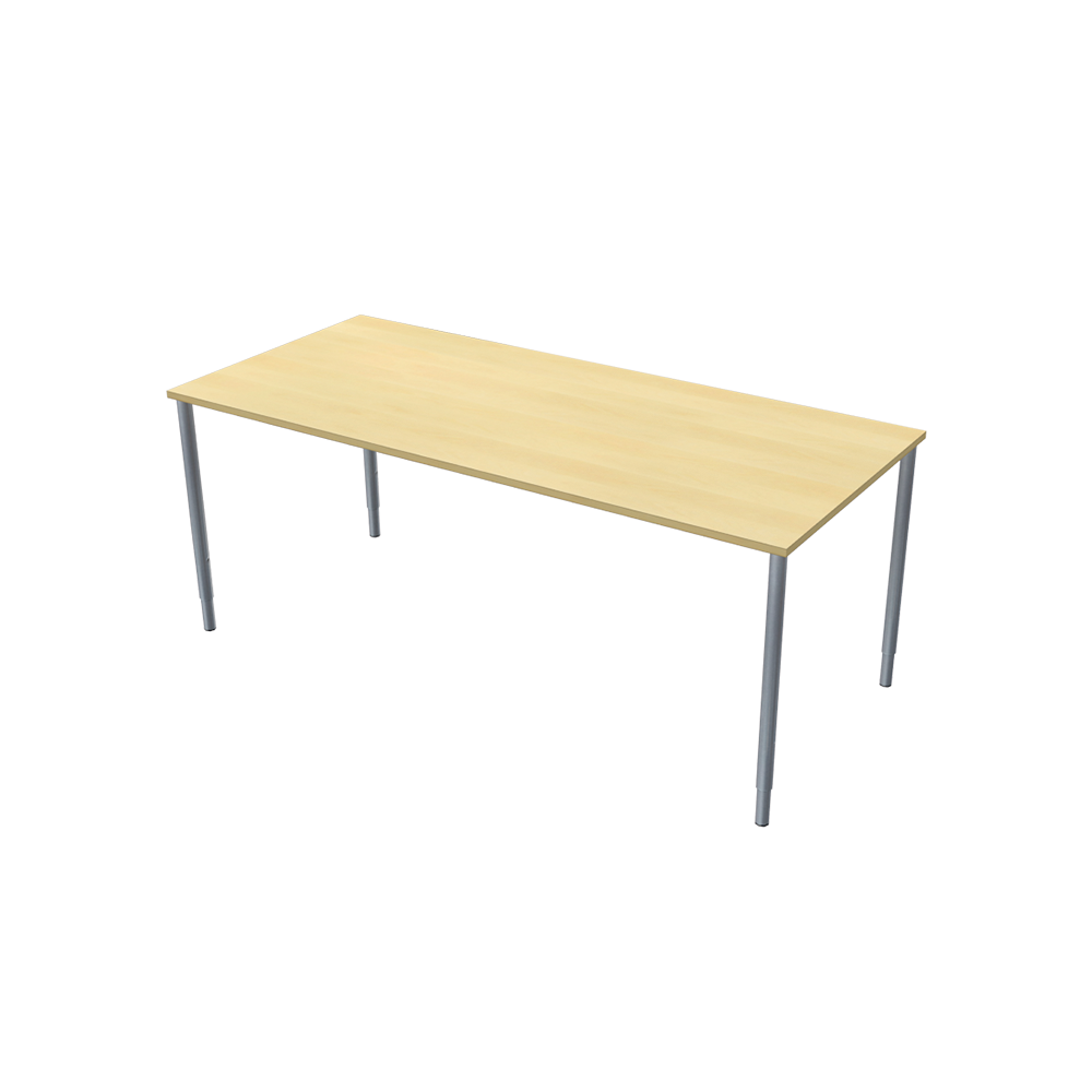 Bord, 1800 x 800mm, björklaminat/silver