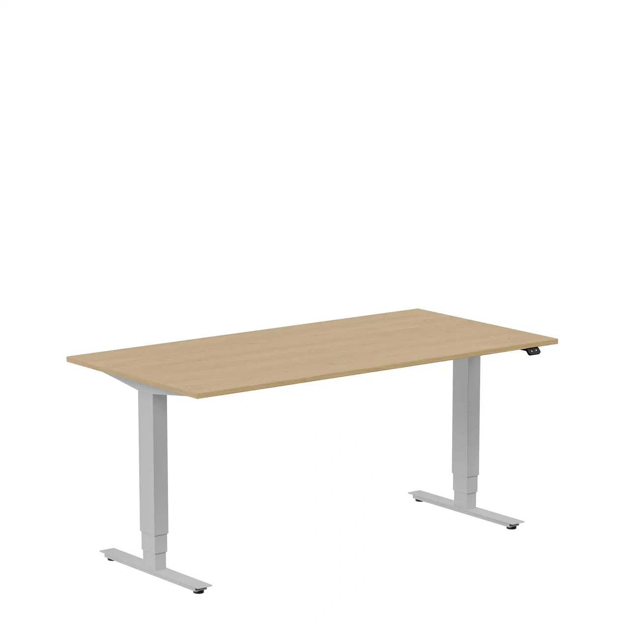 Höj och sänkbart skrivbord, 1600x800mm, ek/silver