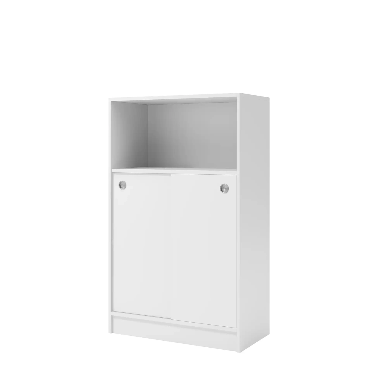 Skåp, vit, 2x skjutdörrar/1x öppet, 805 x 1325mm