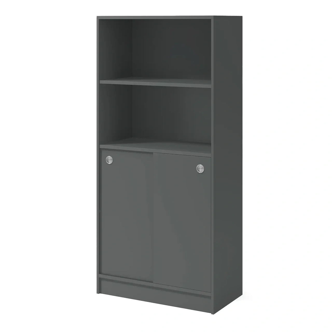 Skåp, mörkgrå, 2x skjutdörrar/2x öppet, 805 x 1725mm