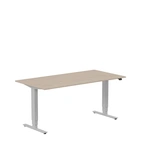 Höj och sänkbart skrivbord, 1600x800mm, vit ask/silver