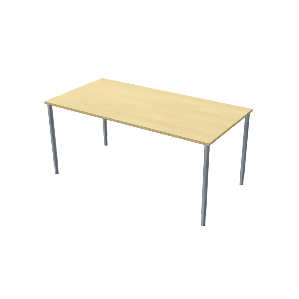 Bord, 1600 x 800mm, björklaminat/silver