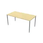 Bord, 1600 x 800mm, björklaminat/silver