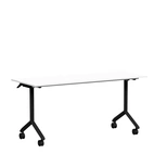 Fällbart bord, Tilt, 1600 x 600mm, vit laminat/svart