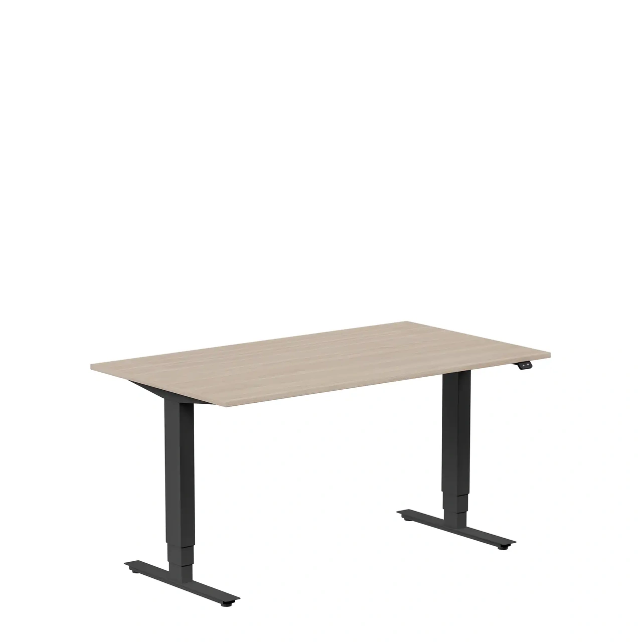 Höj och sänkbart skrivbord, 1400x800mm, vit ask/svart