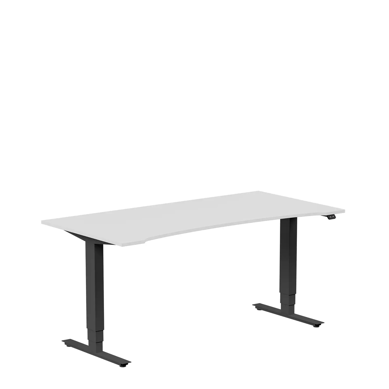 Höj och sänkbart skrivbord 1600x800mm uttag ljusgrå/svart