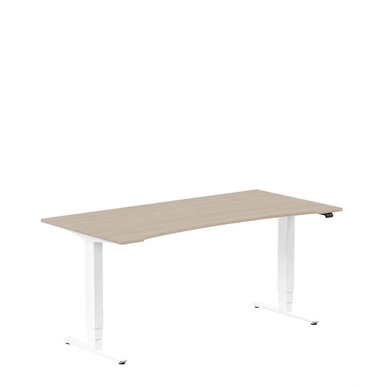 Höj och sänkbart skrivbord, 1600x800mm, uttag vit ask/vit