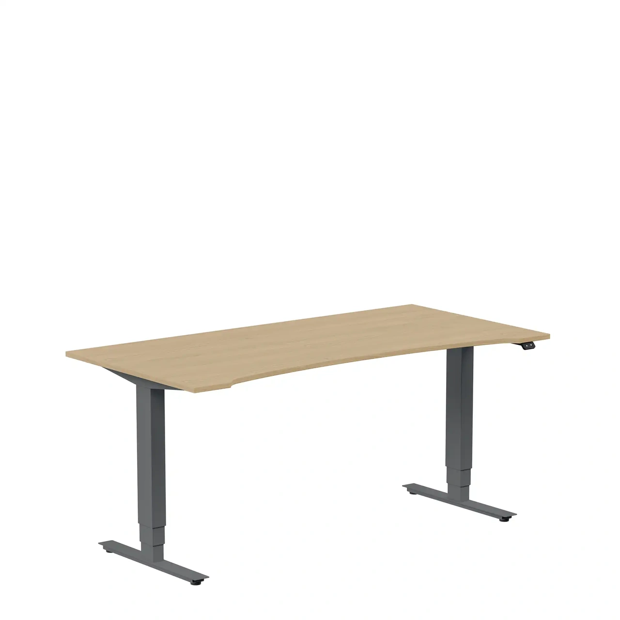 Höj och sänkbart skrivbord, 1600x800mm, uttag ek/antracit