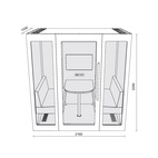 Pod Lugnet Kvartett, Exteriör svart/Soffor tyg Cura varmgrå