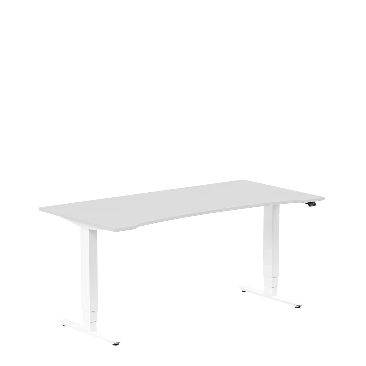 Höj och sänkbart skrivbord, 1600x800mm, uttag ljusgrå/vit