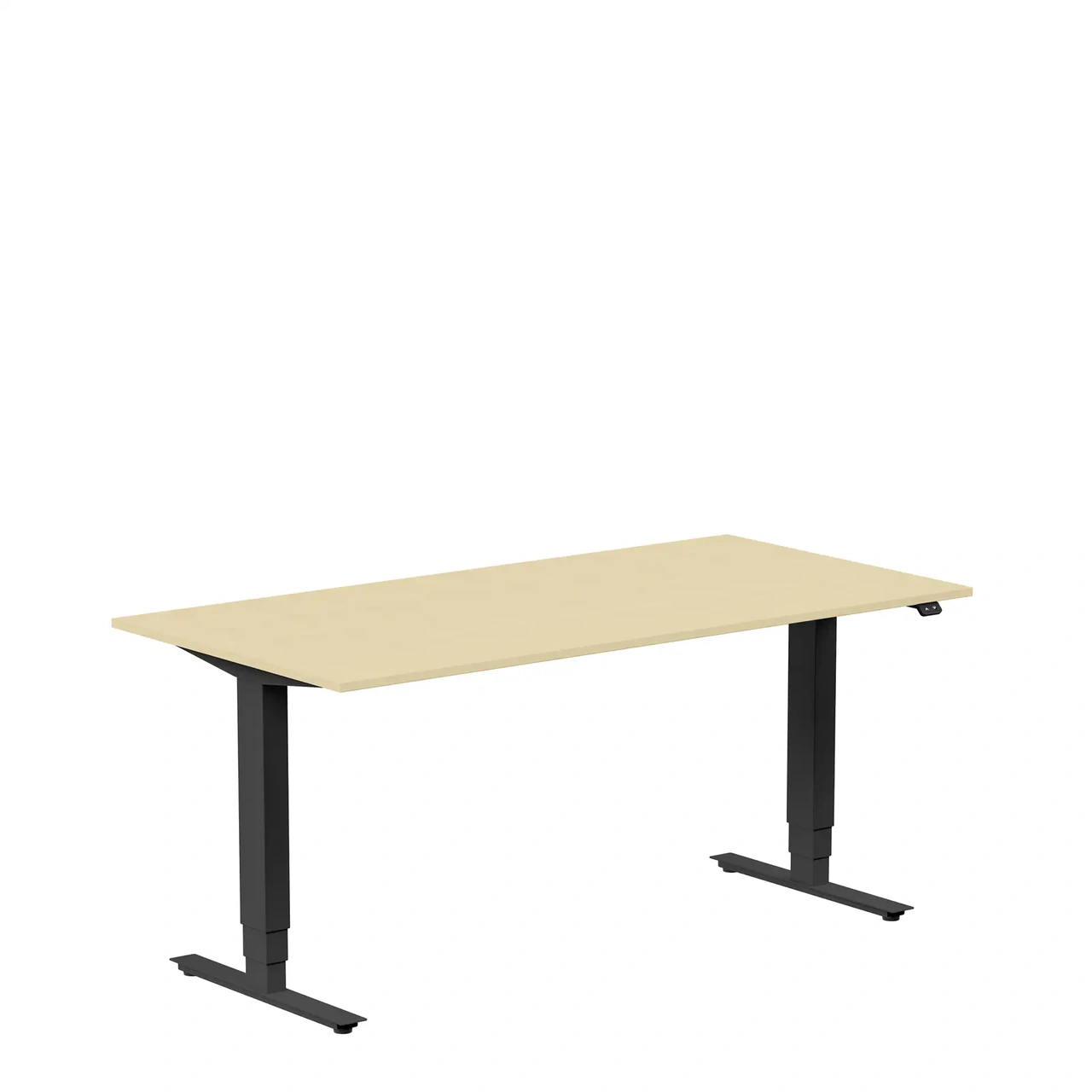 Höj och sänkbart skrivbord, 1600x800mm, björk/svart