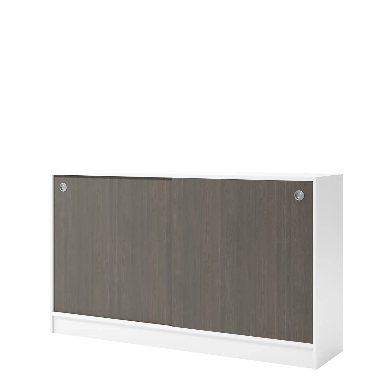 Skåp med skjutdörrar, vit/mörk ask, 1600 x 1325mm