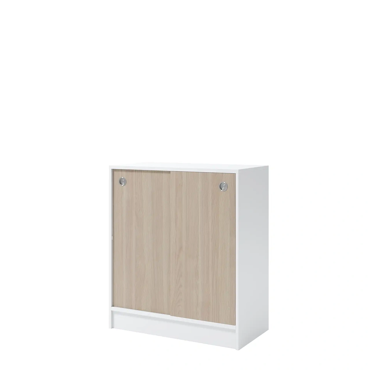 Skåp med skjutdörrar vit/vit ask, 805 x 925mm