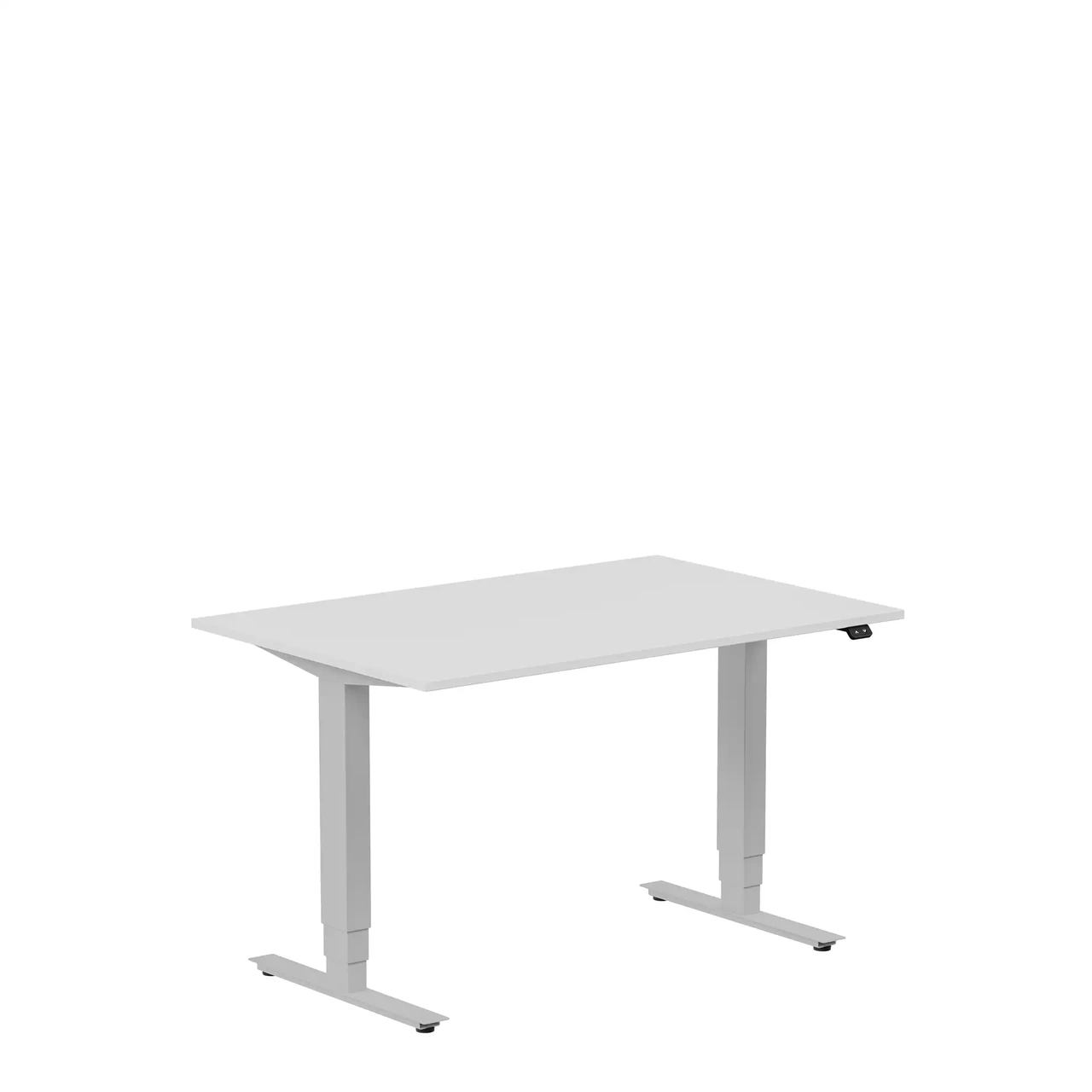 Höj och sänkbart skrivbord, 1200x600mm, ljusgrå/silver