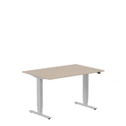 Höj och sänkbart skrivbord, 1200x600mm, vit ask/silver