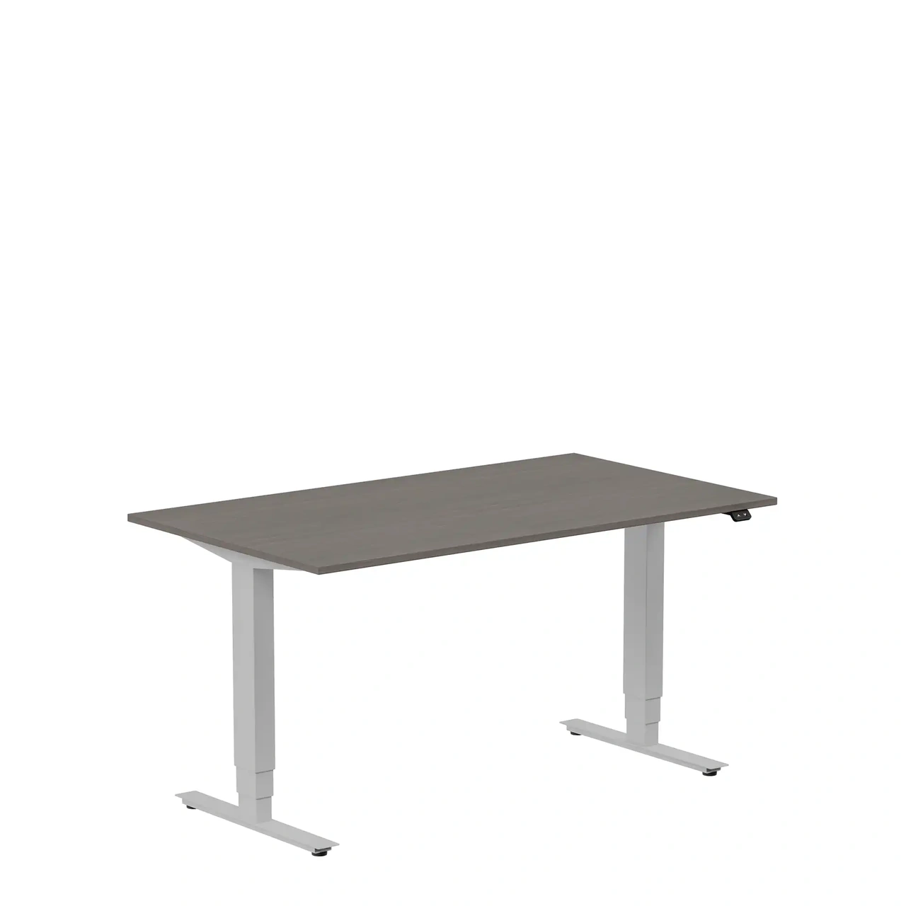 Höj och sänkbart skrivbord, 1400x800mm, mörk ask/silver