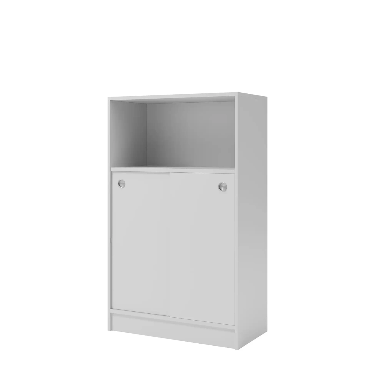 Skåp, ljusgrå, 2x skjutdörrar/1x öppet, 805 x 1325mm