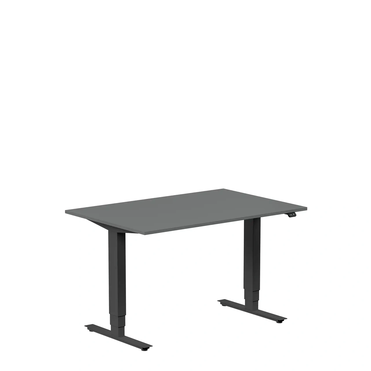 Höj och sänkbart skrivbord, 1200x600mm, mörkgrå/svart
