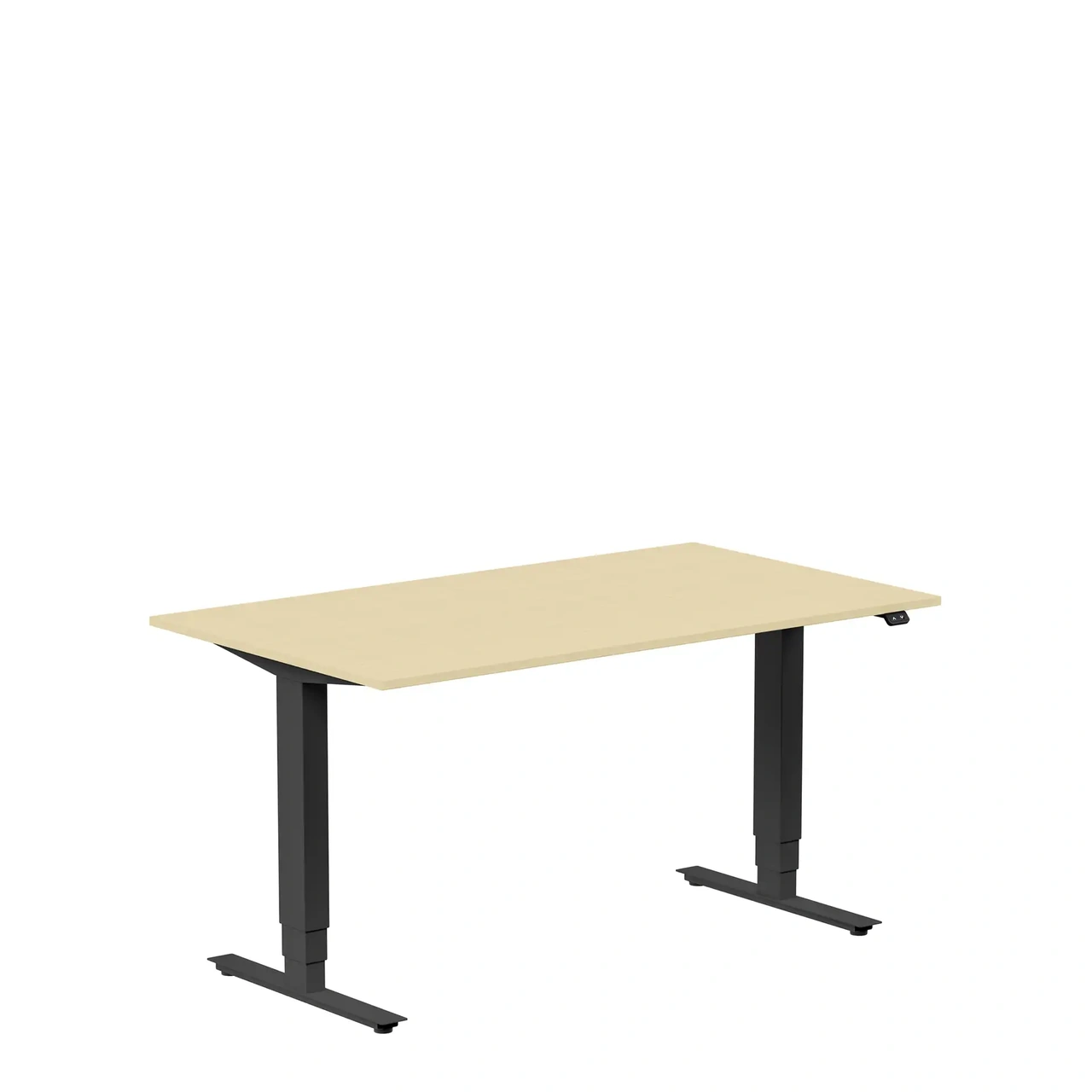 Höj och sänkbart skrivbord, 1400x800mm, björk/svart