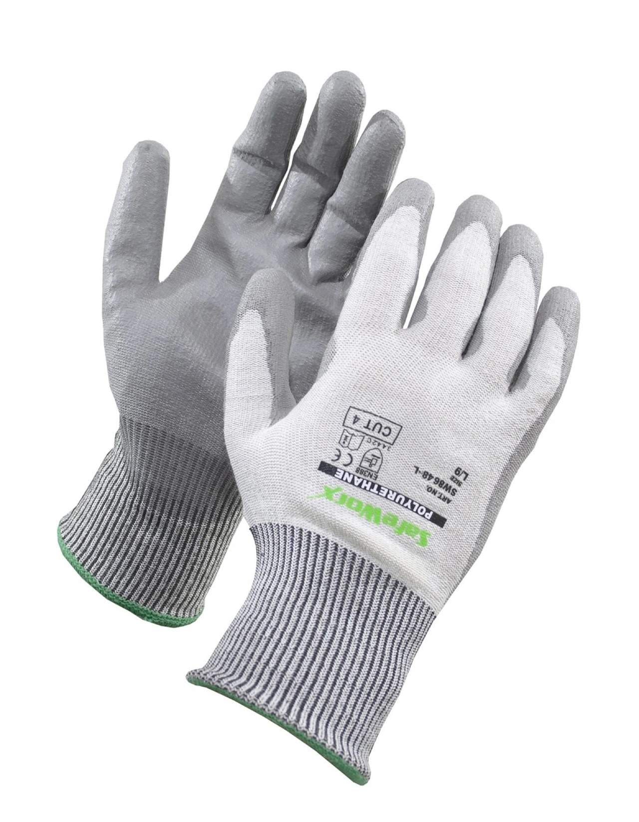 SKÄRSKYDDSHANDSKE PU CUT 4, STL. L/9 12pack