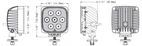 ARBETSBELYSNING LED, 7x5W (28W), FYRKANTIG, FLOD R10