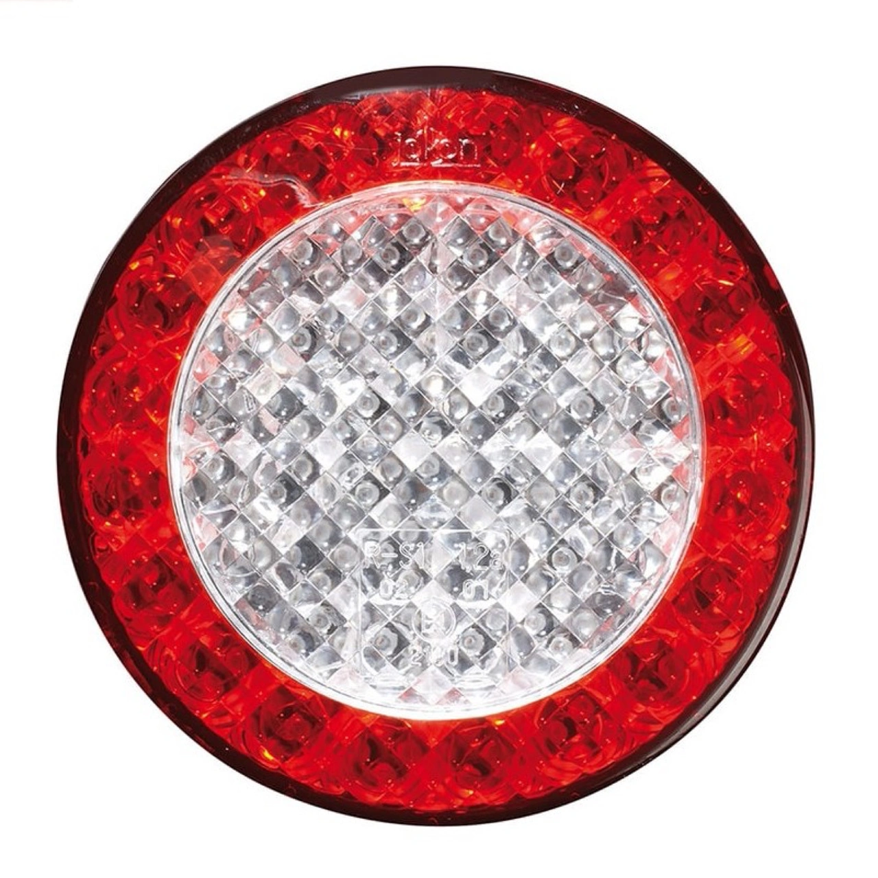 BAKLYKTA LED BAK/BROMS/BLINK, KLAR/RÖD, 24 V, Kabel 0,5 m