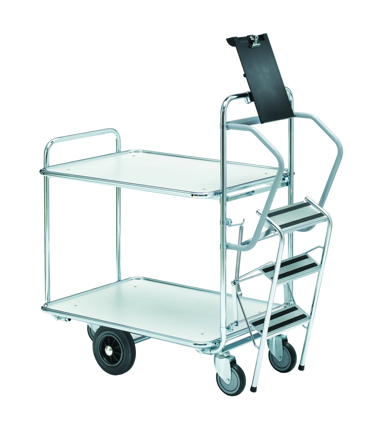 Rullvagn med stege 850x520mm 2 hyllor