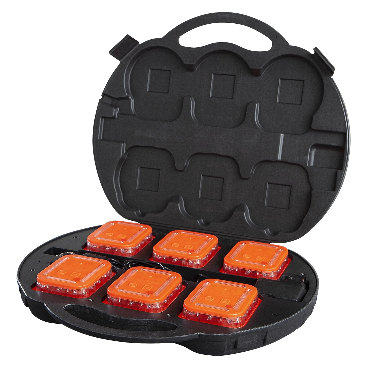 VARNINGSLJUS 6 st REKTANGULÄRA, UPPLADDNINGSBAR ORANGE LJUS