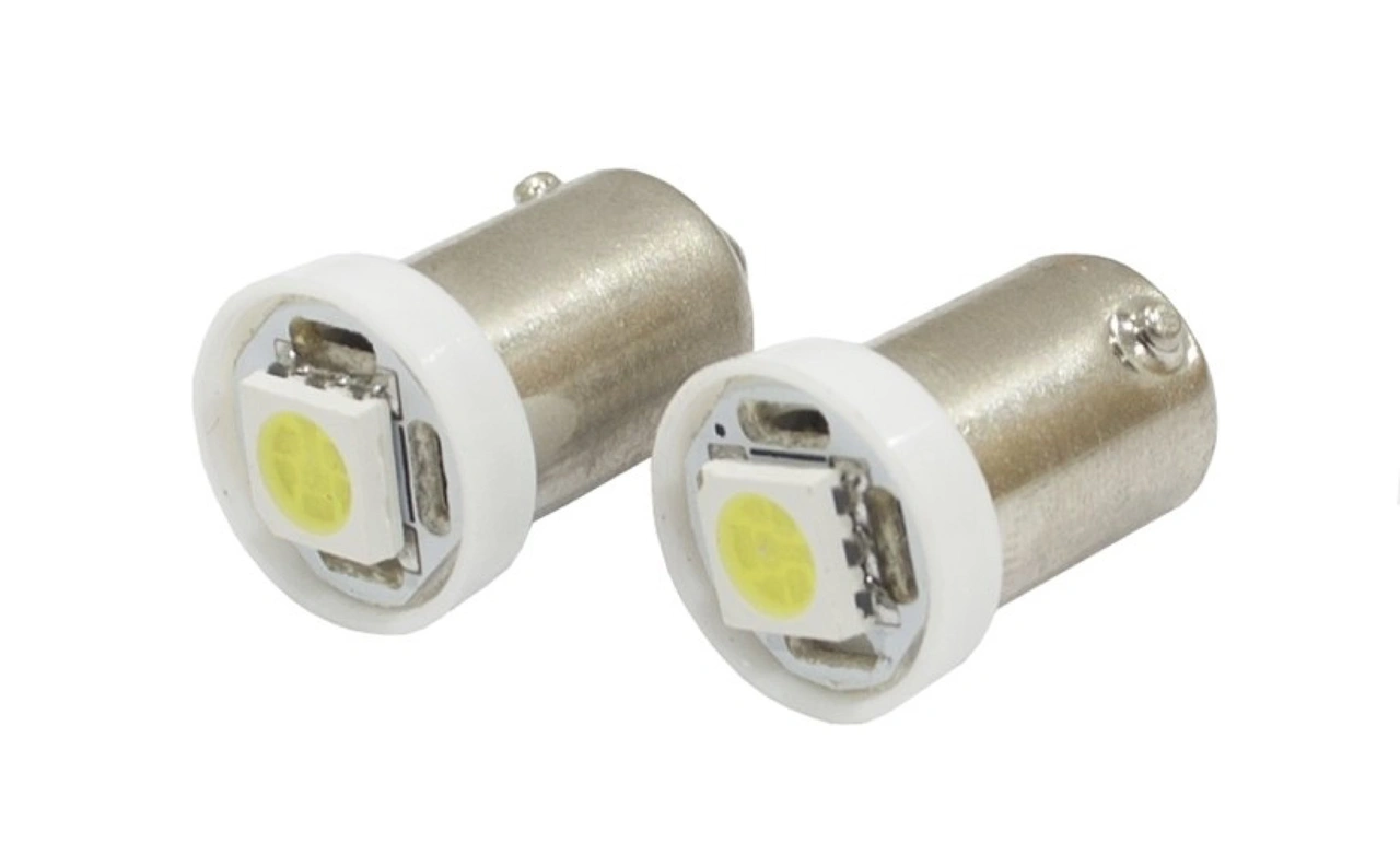 LEDLAMPA BA9s, 12V, VIT, 0.1W 1led SMD 5050 2st/frp